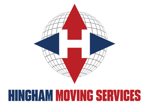 the Hingham Moving Services logo with 'Hingham Moving Services" written below