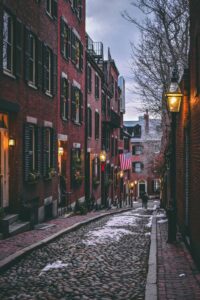 acorn street boston at christmas